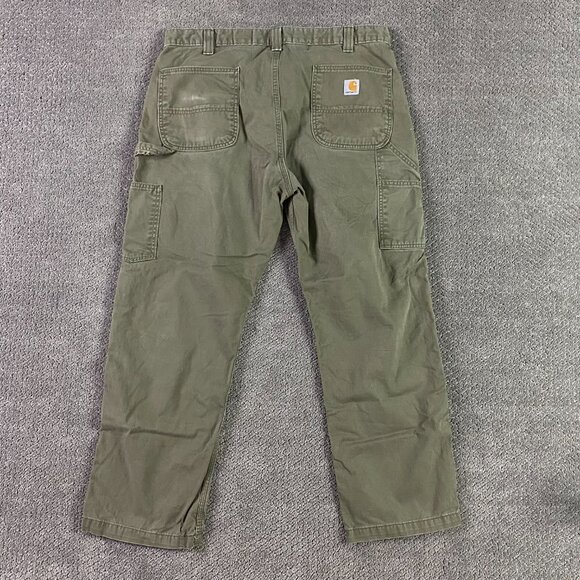 Carhartt B324 ARG Pants Men's 38 x 30 Fits 37.5 x 29 Green Canvas Carpenter - Picture 3 of 16